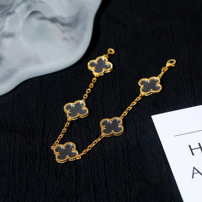 [ORA]CLOVER 5 MOTIF ROCK CRYSTAL BRACELET