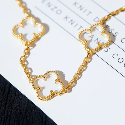 [ORA]CLOVER 5 MOTIF ROCK CRYSTAL BRACELET