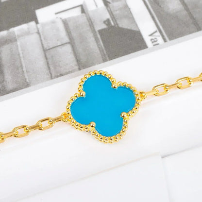[ORA] CLOVER 5 MOTIF TURQUOISE BRACELET COLLECTION