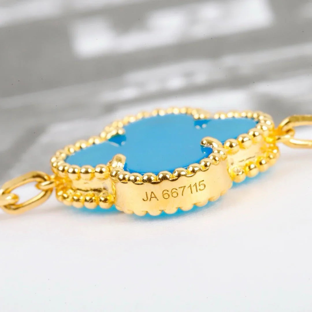 [ORA] CLOVER 5 MOTIF TURQUOISE BRACELET COLLECTION