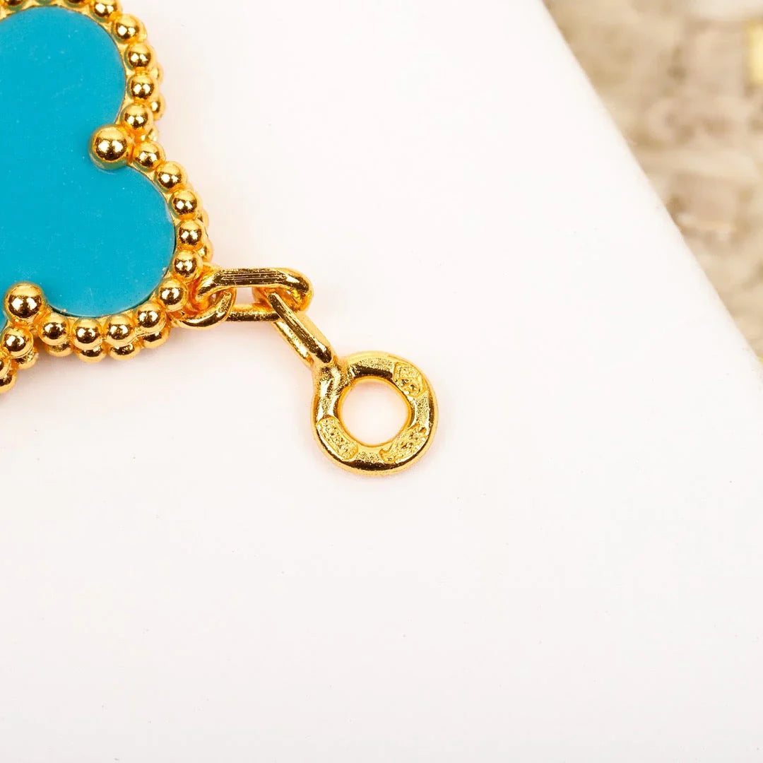 [ORA] CLOVER 5 MOTIF TURQUOISE BRACELET COLLECTION