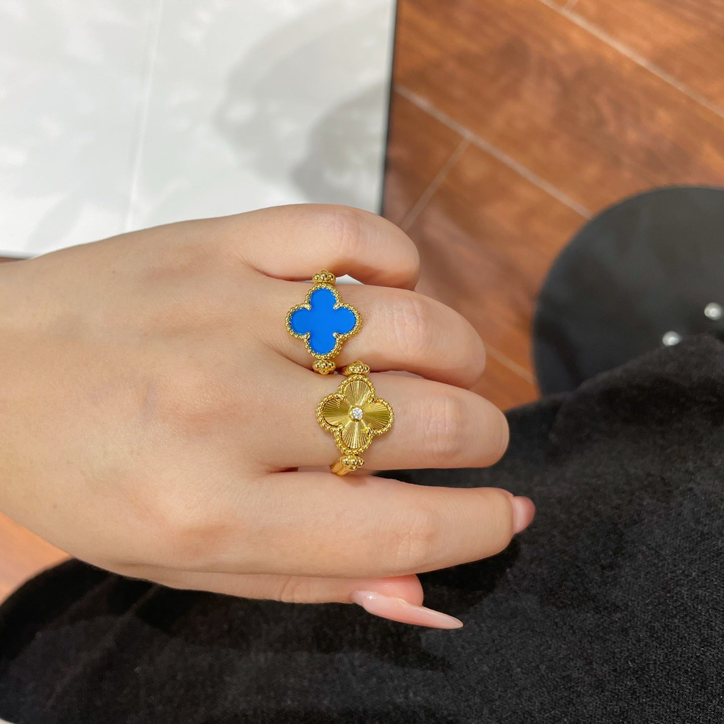 [ORA]CLOVER RIVERSIBLE RING GOLD COLLECTION