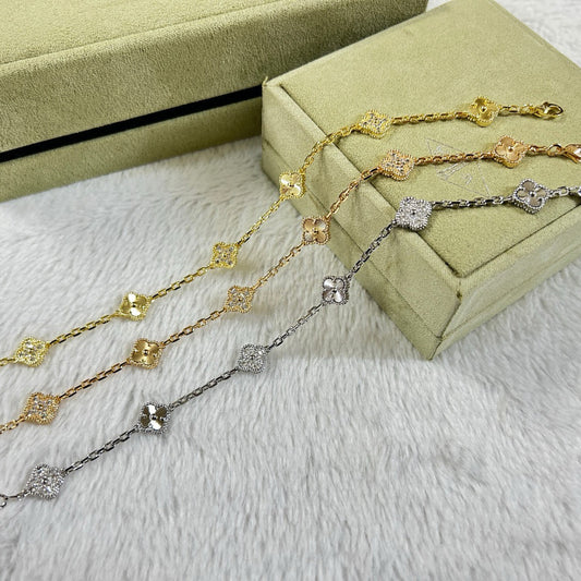 [ORA]CLOVER 6 MOTIF DIAMOND LASER BRACELET