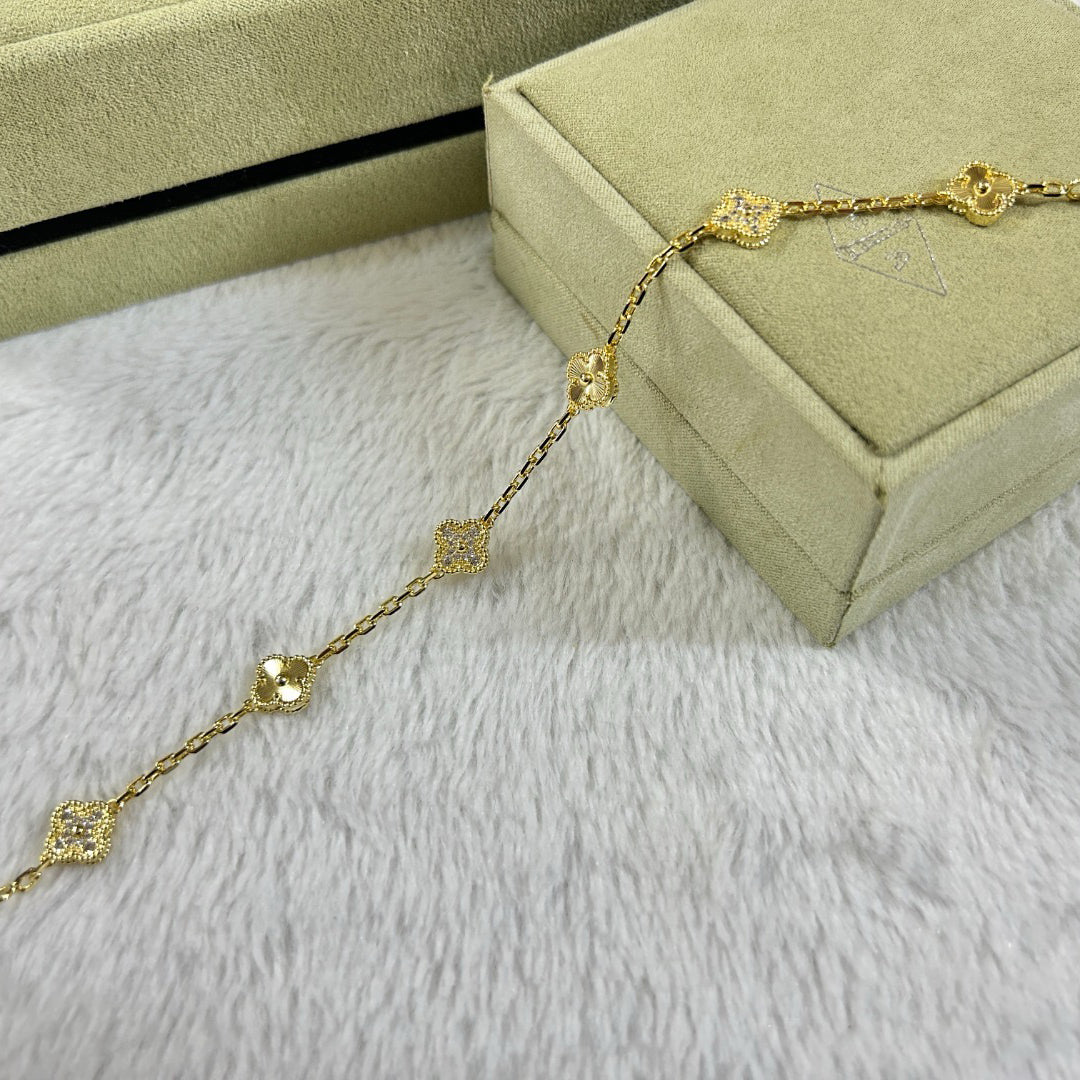 [ORA]CLOVER 6 MOTIF DIAMOND LASER BRACELET