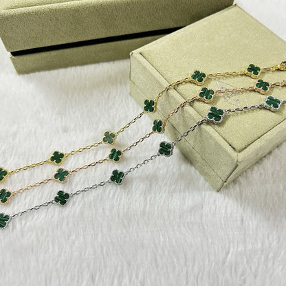 [ORA]CLOVER 6 MOTIF MALACHITE BRACELET