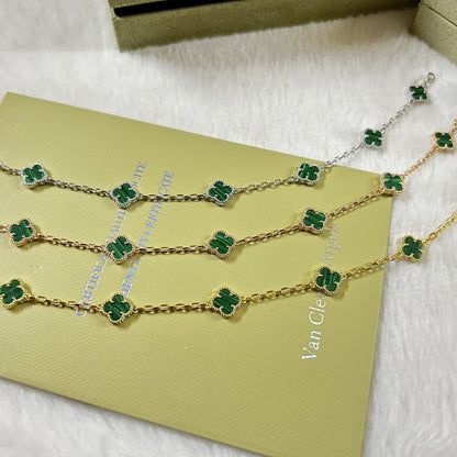 [ORA]CLOVER 6 MOTIF MALACHITE BRACELET