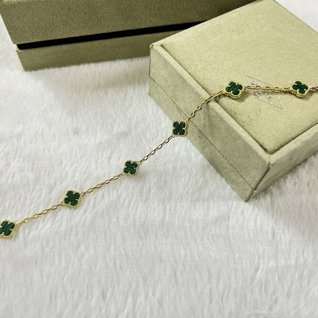 [ORA]CLOVER 6 MOTIF MALACHITE BRACELET
