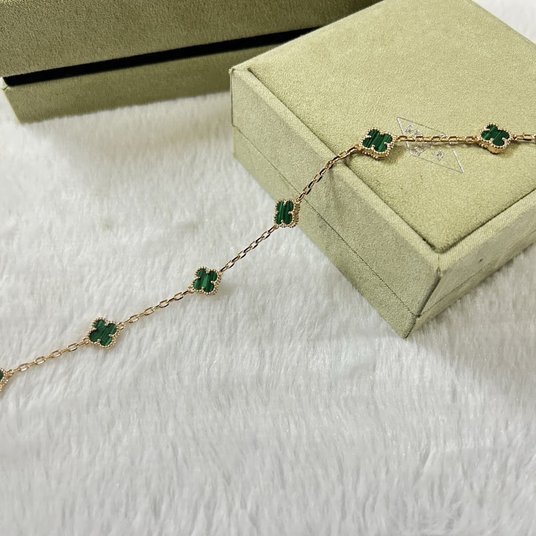 [ORA]CLOVER 6 MOTIF MALACHITE BRACELET