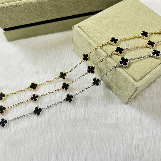 [ORA]CLOVER 6 MOTIF  ONYXS BRACELET