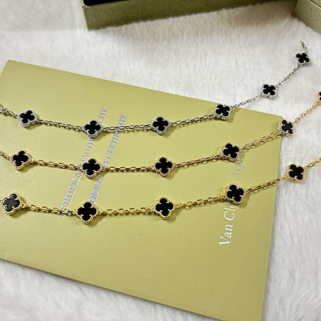 [ORA]CLOVER 6 MOTIF  ONYXS BRACELET