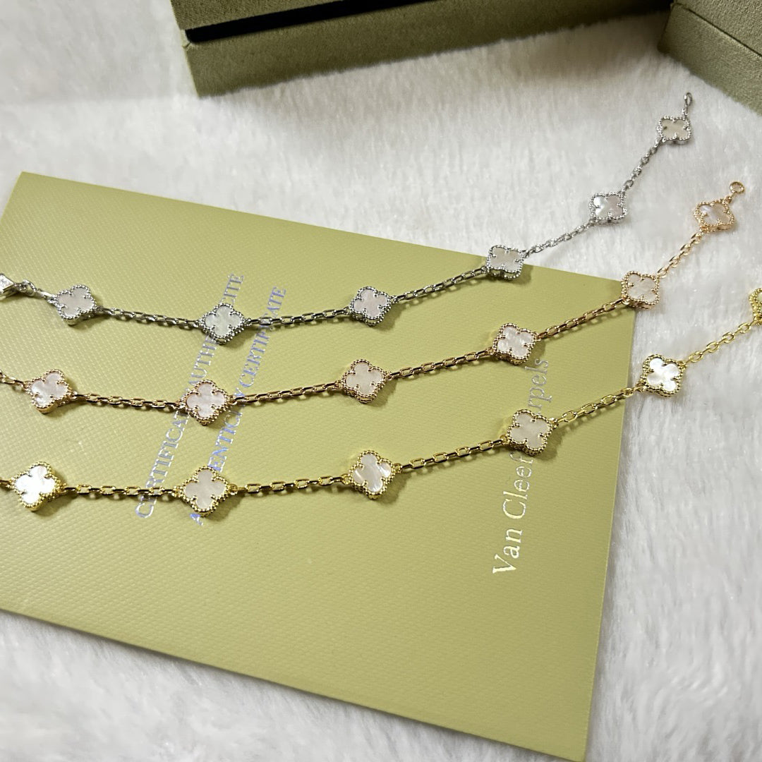 [ORA]CLOVER 6 MOTIF WHITE MOP BRACELET