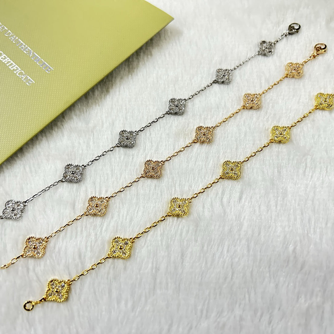 [ORA]CLOVER 6 MOTIF DIAMOND BRACELET