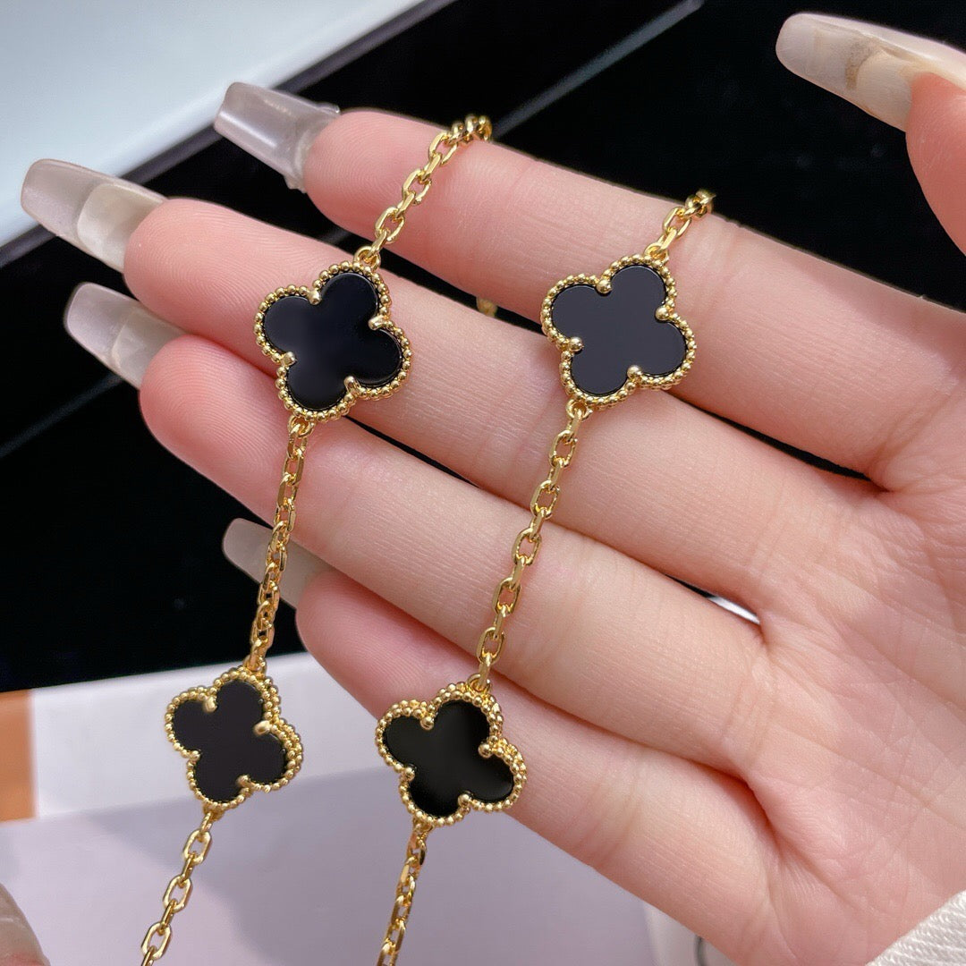 [ORA]CLOVER 10 MOTIFS ONYX NECKLACE