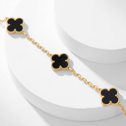 [ORA]CLOVER 10 MOTIFS ONYX NECKLACE