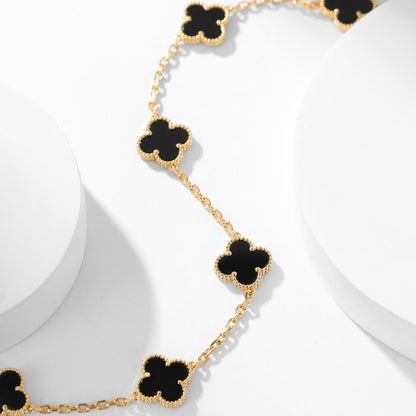 [ORA]CLOVER 10 MOTIFS ONYX NECKLACE