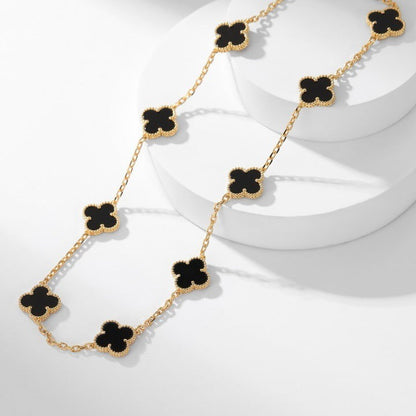 [ORA]CLOVER 10 MOTIFS ONYX NECKLACE