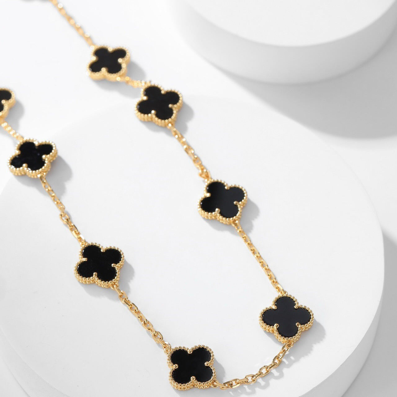 [ORA]CLOVER 10 MOTIFS ONYX NECKLACE