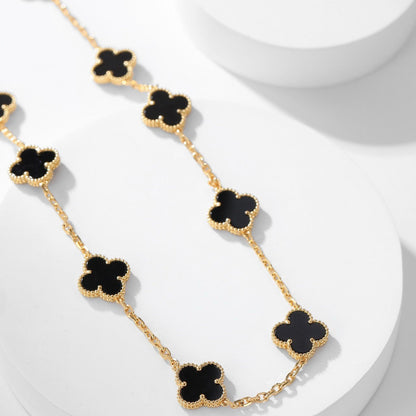 [ORA]CLOVER 10 MOTIFS ONYX NECKLACE