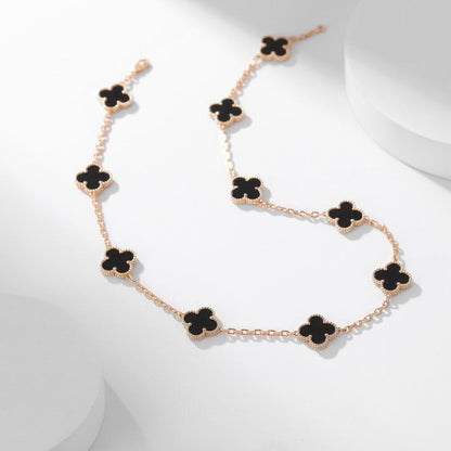 [ORA]CLOVER 10 MOTIFS ONYX NECKLACE