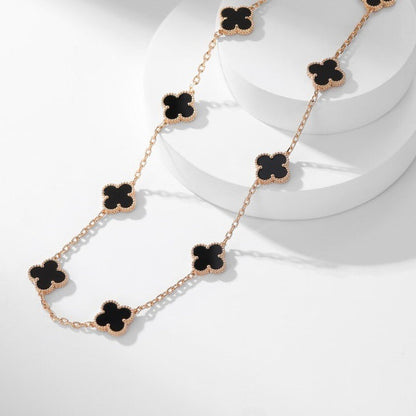 [ORA]CLOVER 10 MOTIFS ONYX NECKLACE