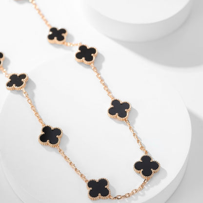 [ORA]CLOVER 10 MOTIFS ONYX NECKLACE