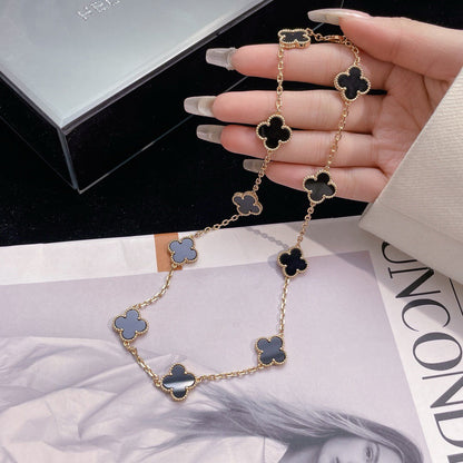 [ORA]CLOVER 10 MOTIFS ONYX NECKLACE