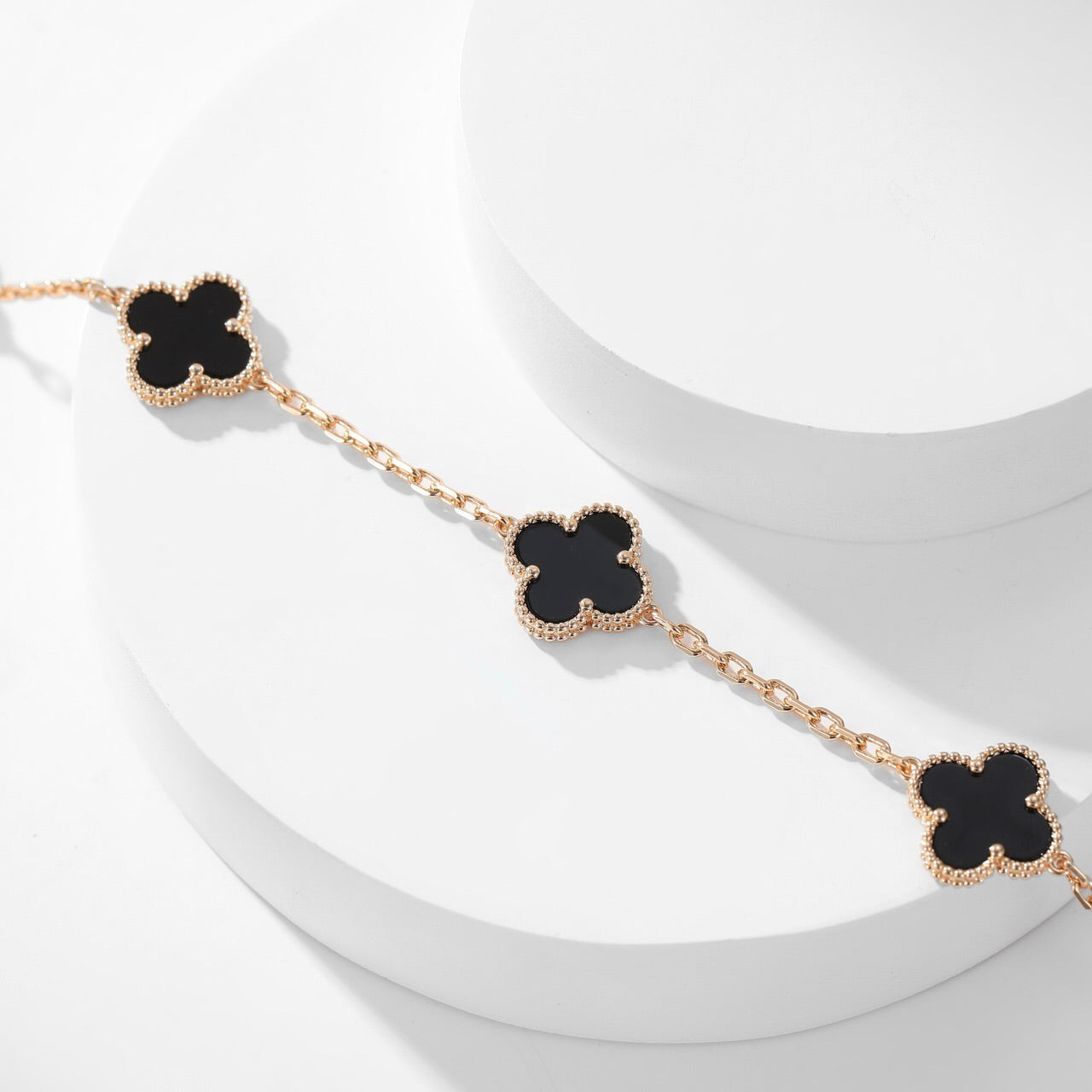 [ORA]CLOVER 10 MOTIFS ONYX NECKLACE