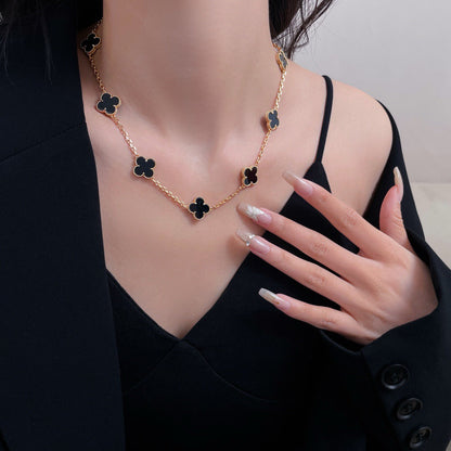 [ORA]CLOVER 10 MOTIFS ONYX NECKLACE