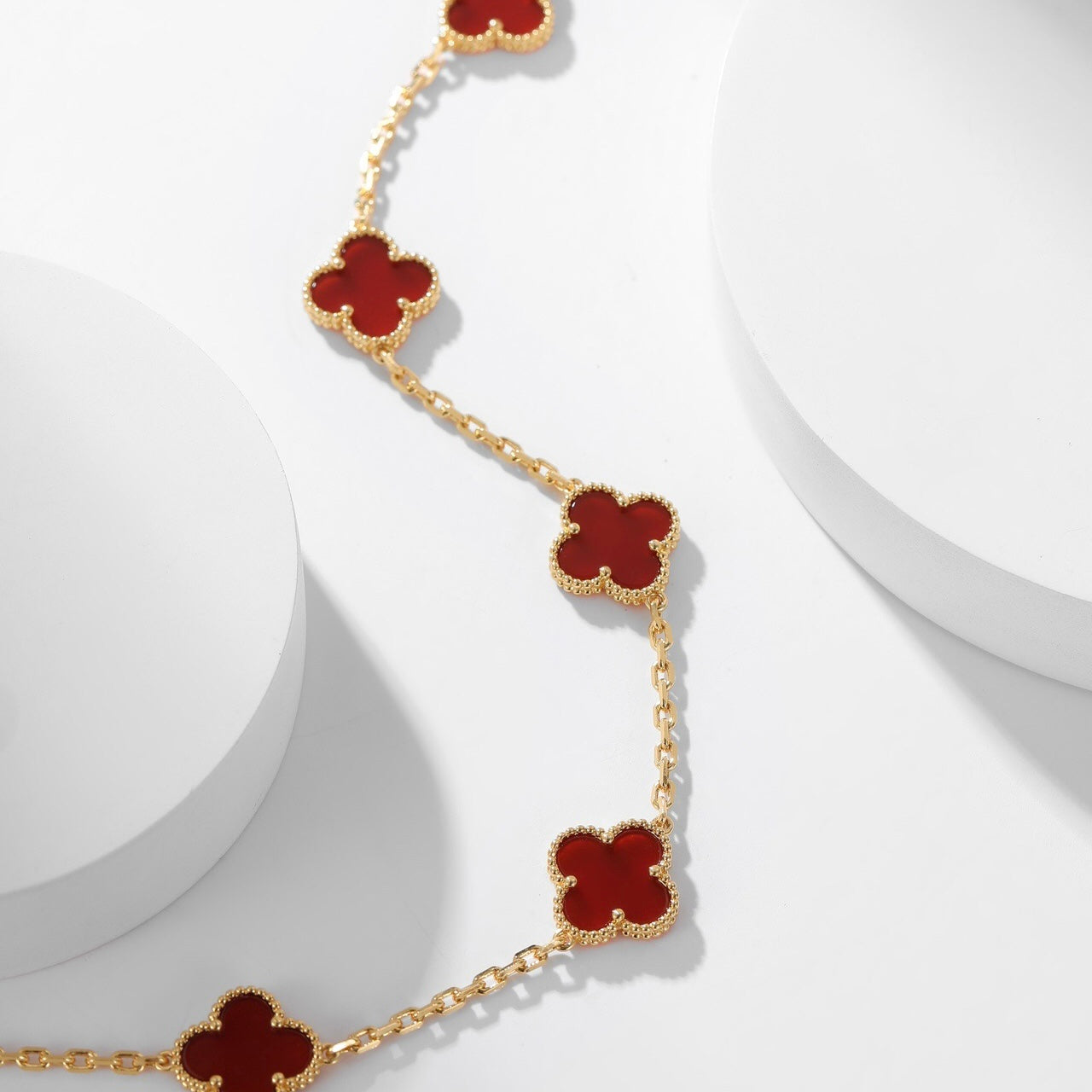 [ORA]CLOVER 10 MOTIFS CARNELIAN NECKLACE