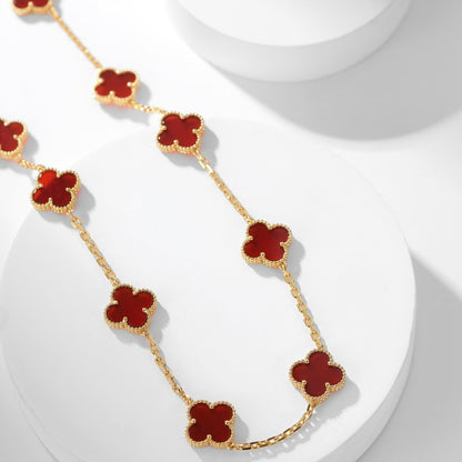 [ORA]CLOVER 10 MOTIFS CARNELIAN NECKLACE