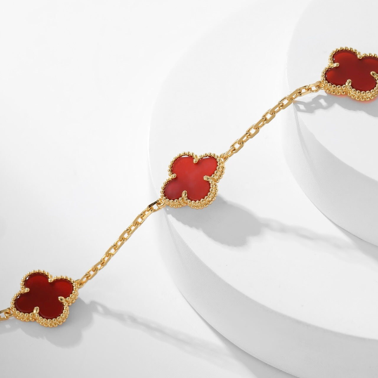 [ORA]CLOVER 10 MOTIFS CARNELIAN NECKLACE