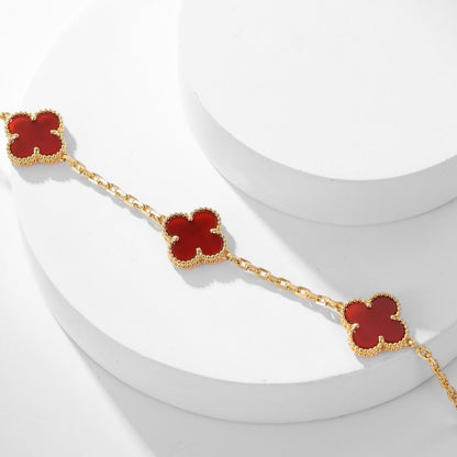 [ORA]CLOVER 10 MOTIFS CARNELIAN NECKLACE