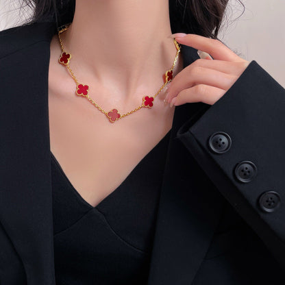 [ORA]CLOVER 10 MOTIFS CARNELIAN NECKLACE