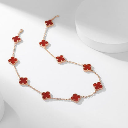 [ORA]CLOVER 10 MOTIFS CARNELIAN NECKLACE