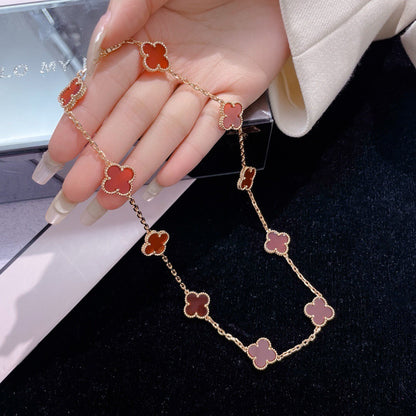 [ORA]CLOVER 10 MOTIFS CARNELIAN NECKLACE