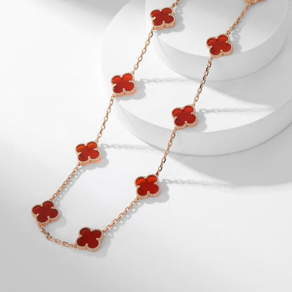 [ORA]CLOVER 10 MOTIFS CARNELIAN NECKLACE