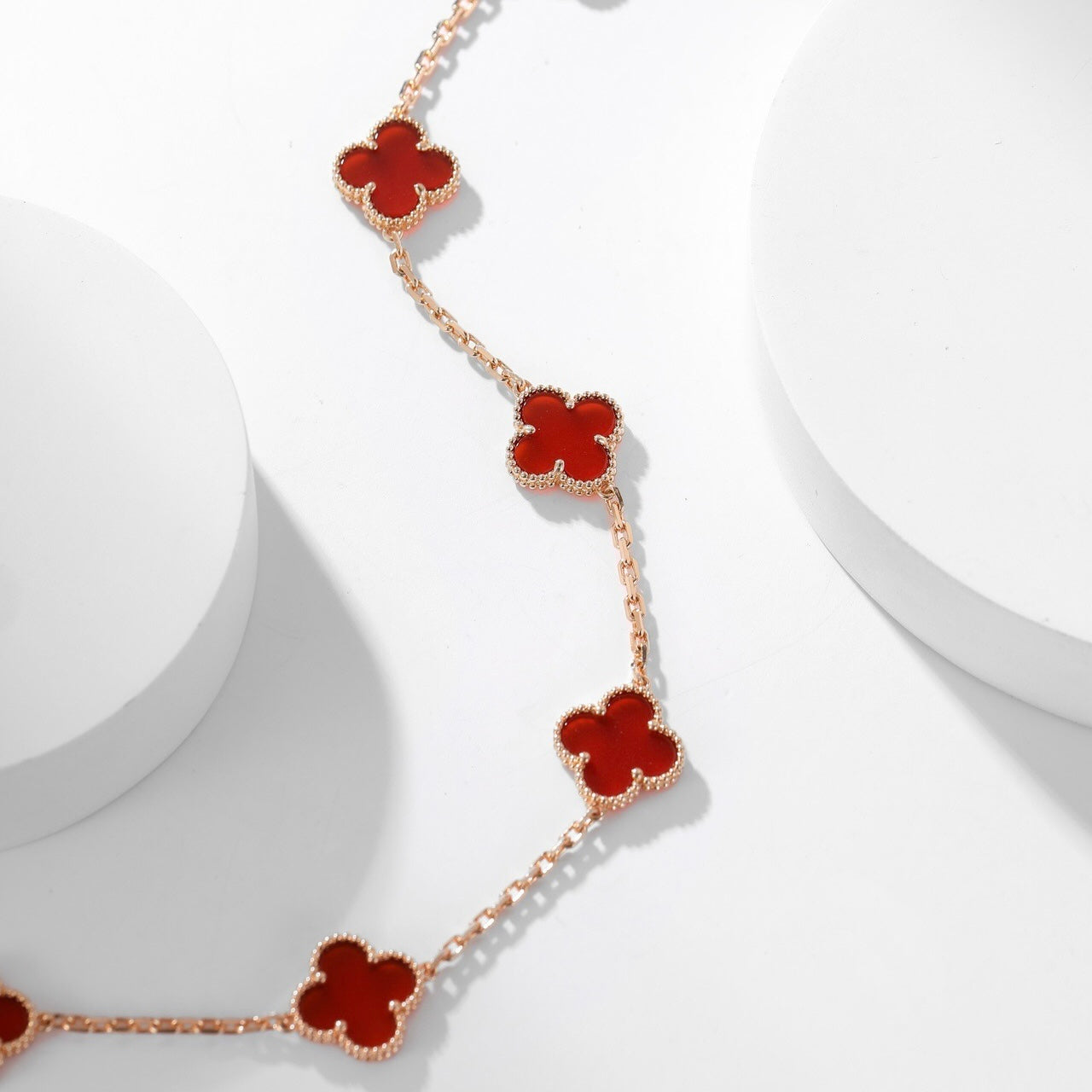 [ORA]CLOVER 10 MOTIFS CARNELIAN NECKLACE
