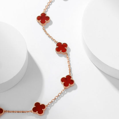 [ORA]CLOVER 10 MOTIFS CARNELIAN NECKLACE