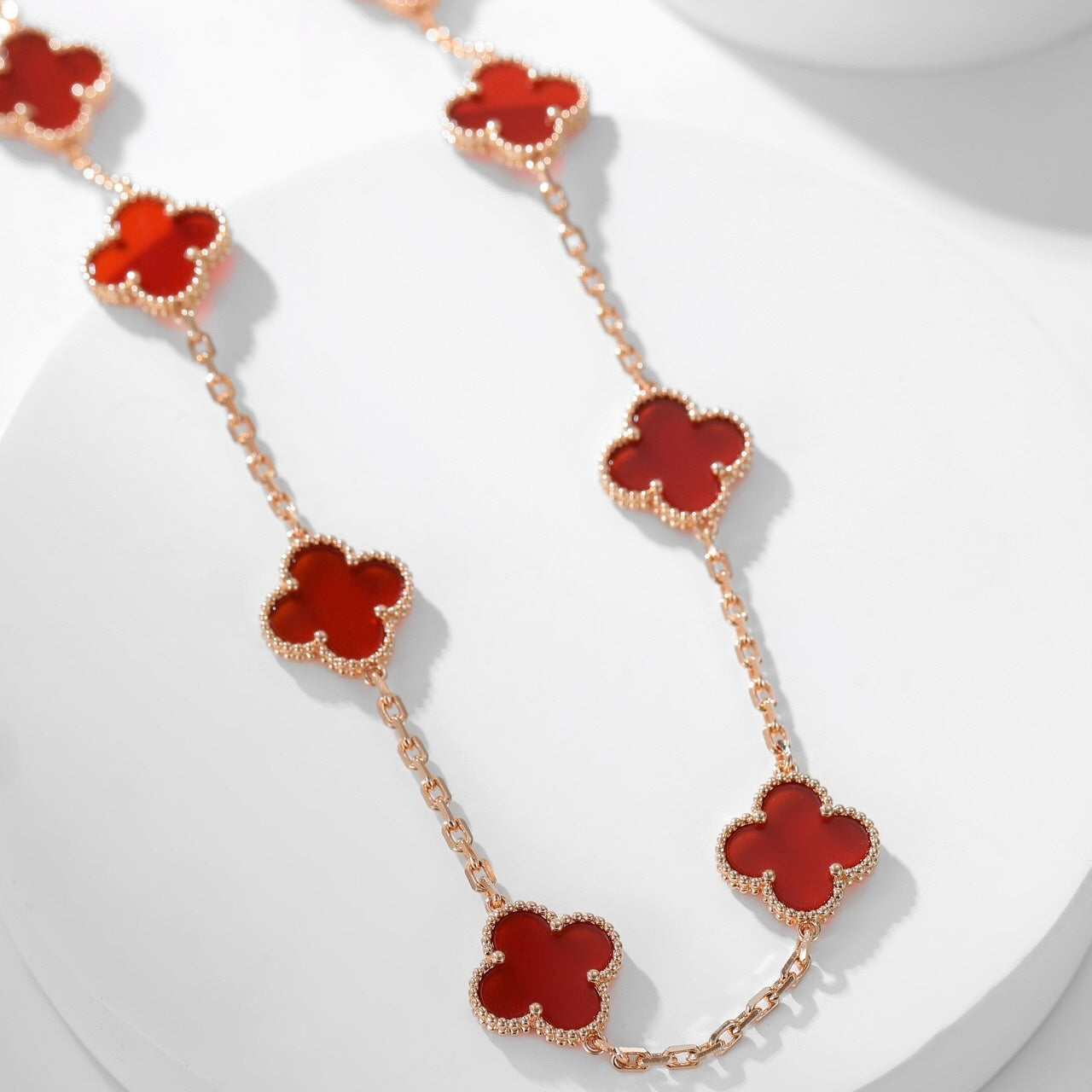 [ORA]CLOVER 10 MOTIFS CARNELIAN NECKLACE