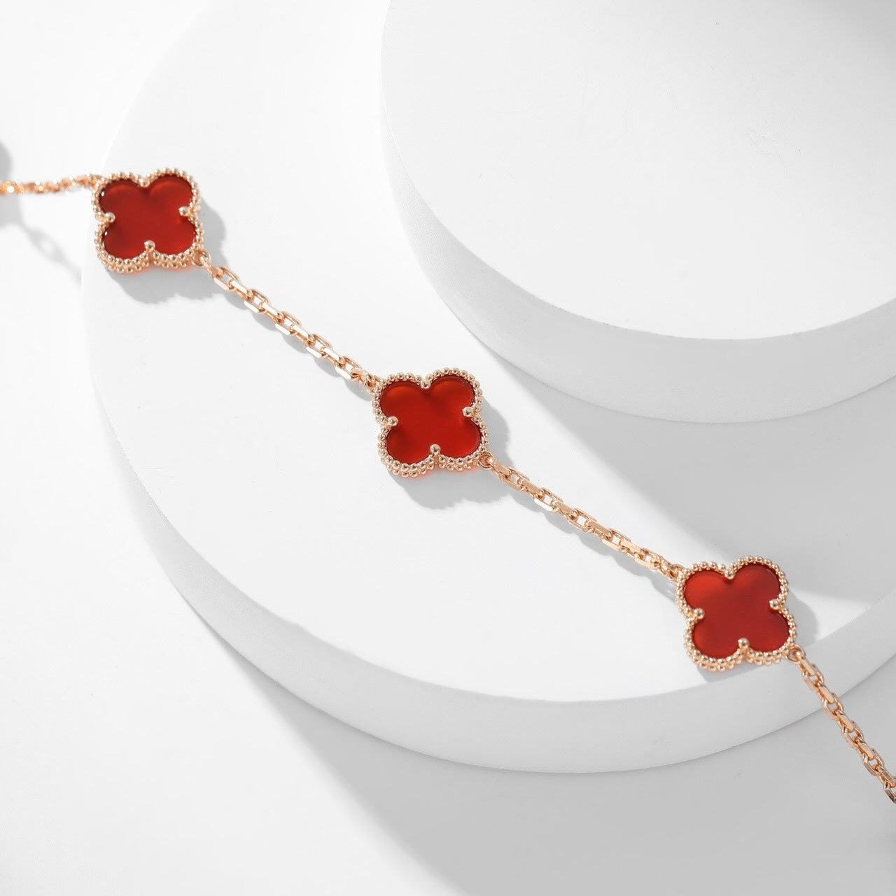 [ORA]CLOVER 10 MOTIFS CARNELIAN NECKLACE