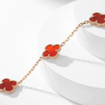 [ORA]CLOVER 10 MOTIFS CARNELIAN NECKLACE