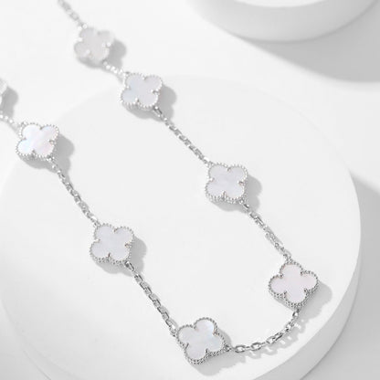 [ORA]CLOVER 10 MOTIFS WHITE MOTHER OF PEARL NECKLACE