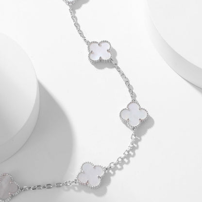 [ORA]CLOVER 10 MOTIFS WHITE MOTHER OF PEARL NECKLACE