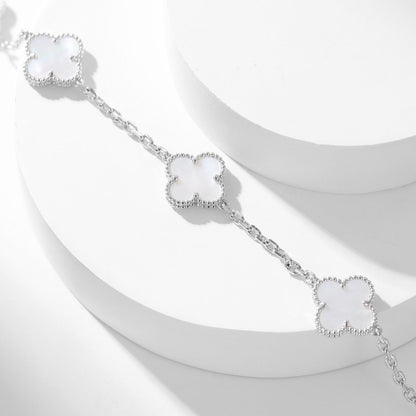 [ORA]CLOVER 10 MOTIFS WHITE MOTHER OF PEARL NECKLACE