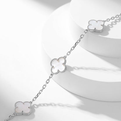 [ORA]CLOVER 10 MOTIFS WHITE MOTHER OF PEARL NECKLACE