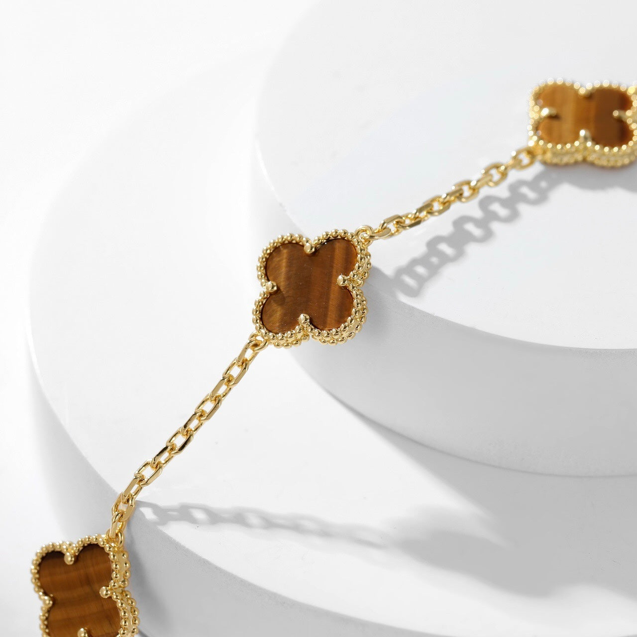 [ORA]CLOVER 10 MOTIFS TIGER EYE NECKLACE