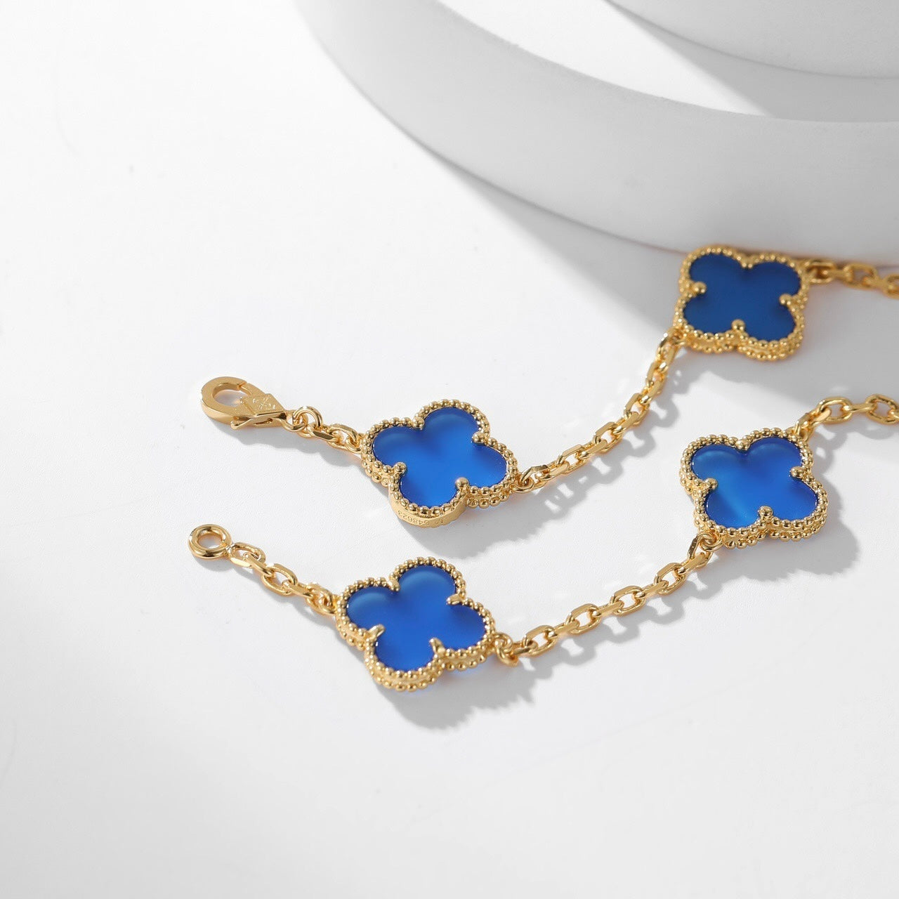 [ORA]CLOVER 10 MOTIFS BLUE AGATE NECKLACE