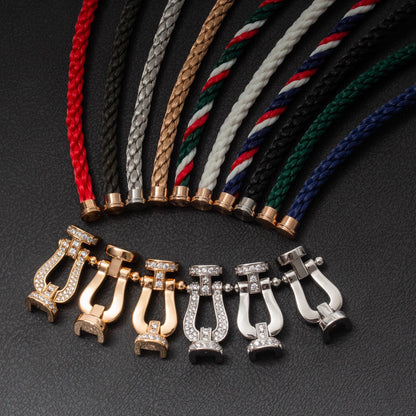 [ORA]FORCE LARGE HORSESHOE HALF DIAMOND BRACELET ROSE GOLD