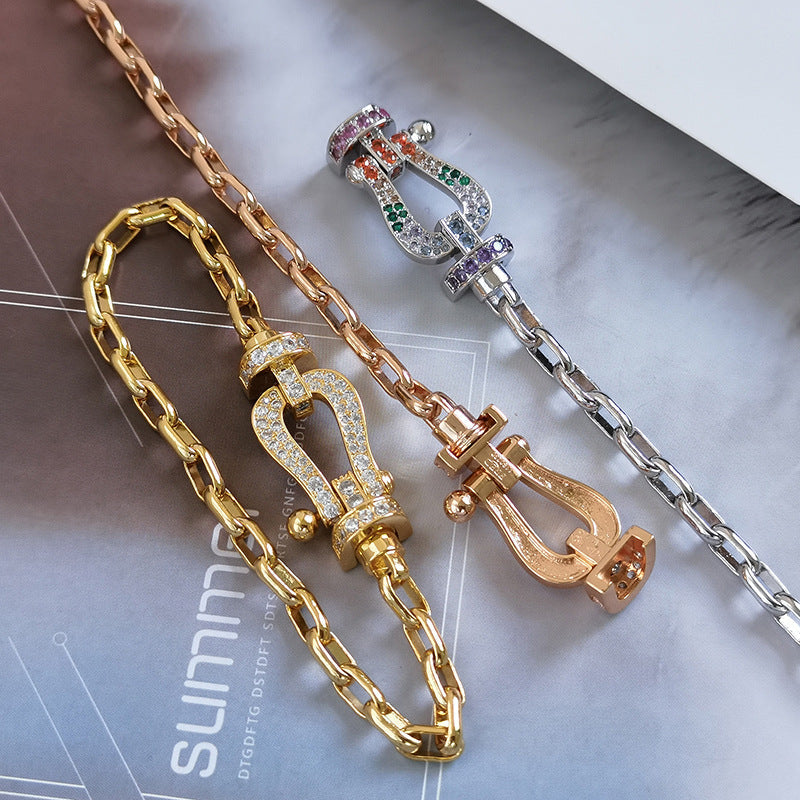 [ORA]FORCE LARGE HORSESHOE CLASP  METAL BRACELET