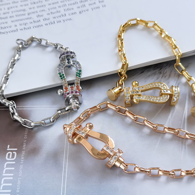 [ORA]FORCE LARGE HORSESHOE CLASP  METAL BRACELET